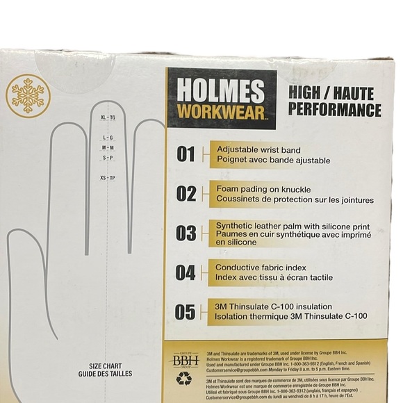 Holmes Workwear - 2 Pairs Winter Performance Work Gloves - Picture 3 of 5